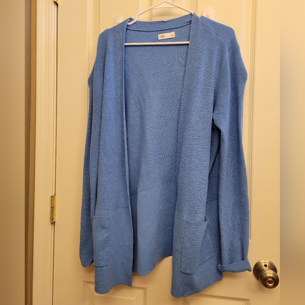 Croft & Barrow Light Blue Open Cardigan